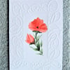 original art hand painted floral greetings card ( ref F 588)