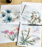 Coastal Flora watercolour print 6x6 Cards with Envelopes - Image 3