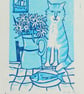 Fisherman's Blues  Lino-cut Print 