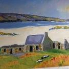 Derelict cottage Scotland by the sea 