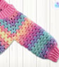 Pastel rainbow baby cardigan 0-3 mths. Baby cardigan. Rainbow cardigan. - Image 9