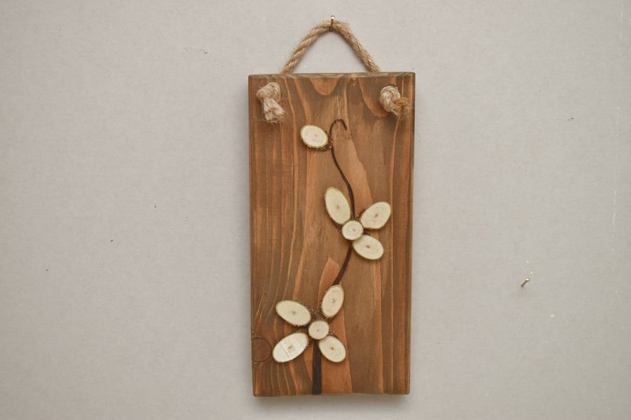 Vine Flowers - Small, Rustic Wall Art, 3D Wood Picture