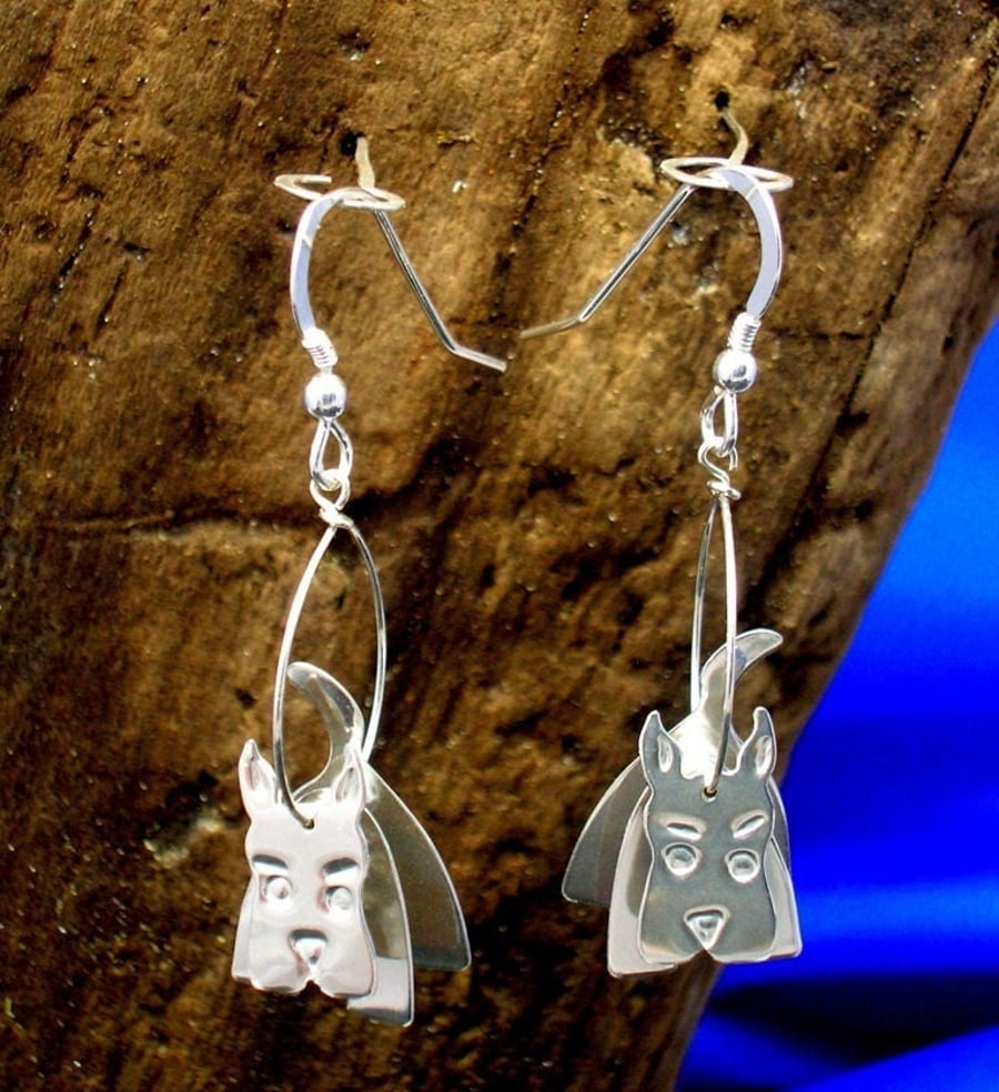 Silver Scottie Dog Earrings, Dog earrings, Scotties, Scottie jewelry, Scottish T