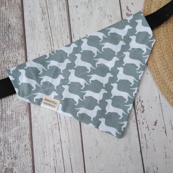 Dog Bandana over the collar small Dachshund print