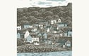 Linocut print landscapes