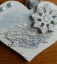 Pair of Hanging Heart Christmas Decorations - Blue - Image 8