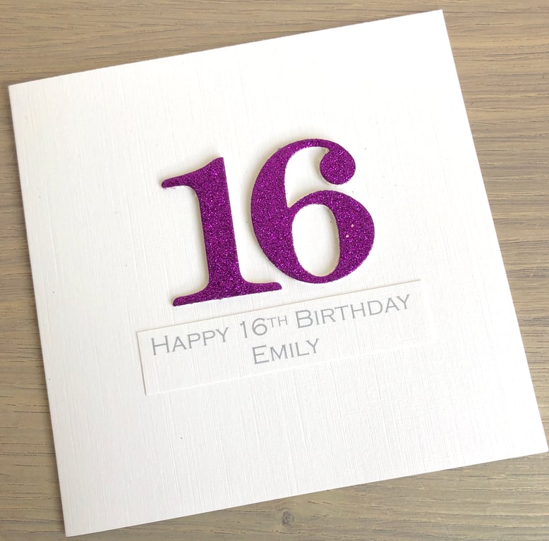 SALE Half Price handmade 16th birthday card - personalised