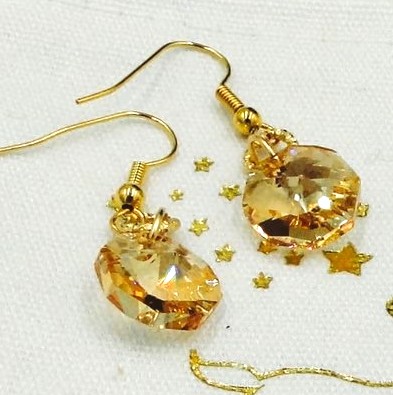 Pretty pale yellow crystal earrings   gift for her   stocking fillers