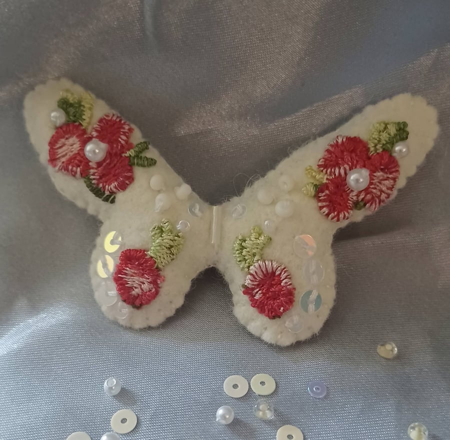 Handmade Felt Butterfly Brooch