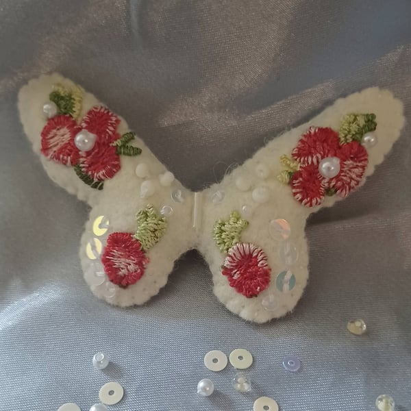 Handmade Felt Butterfly Brooch