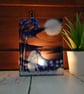 Moon Gazing Hare Tealight Holder, Unique Handmade Fused Glass Gift - Image 3