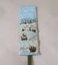 Yellow iris pools bookmark - painted and stitched - Image 4