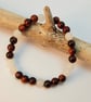 Red Tiger's Eye And Frosted White Jade Bracelet - Handmade In Devon. - Image 6