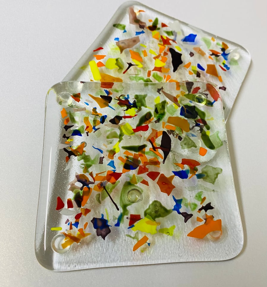 Fused glass coasters 