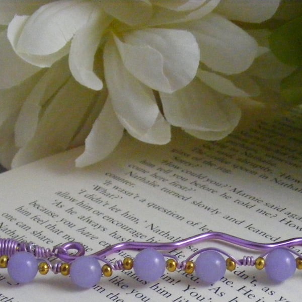 Lilac Jade Gemstone Bookmark