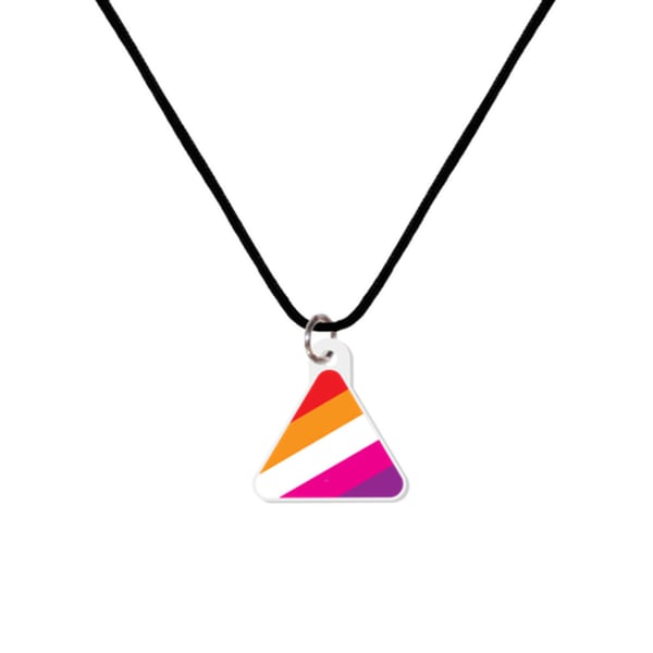 Lesbian Pride Acrylic Triangle Necklace