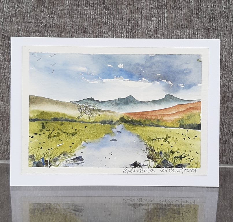 Moorland Stream. Blank Card. Original Watercolour Painting 260138