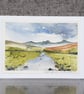 Moorland Stream. Blank Card. Original Watercolour Painting 260138