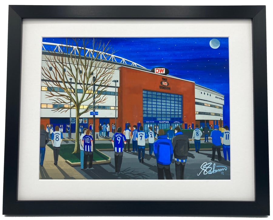 Wigan Athletic F.C, DW Stadium, High Quality Framed Football Art Print.