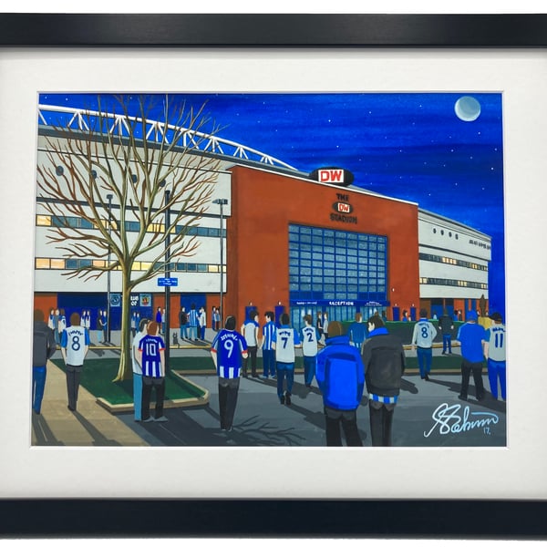 Wigan Athletic F.C, DW Stadium, High Quality Framed Football Art Print.