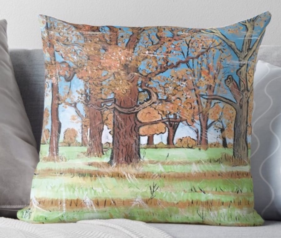 Throw Cushion Featuring The Painting ‘A Beautiful New Day’