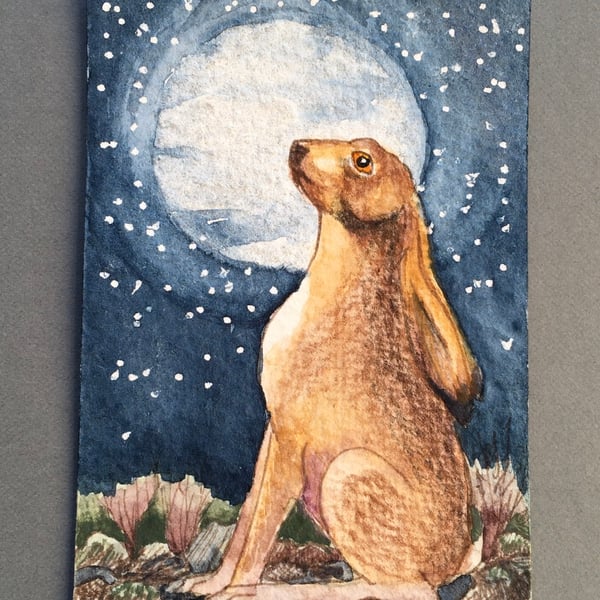 Aceo hand painted original hare