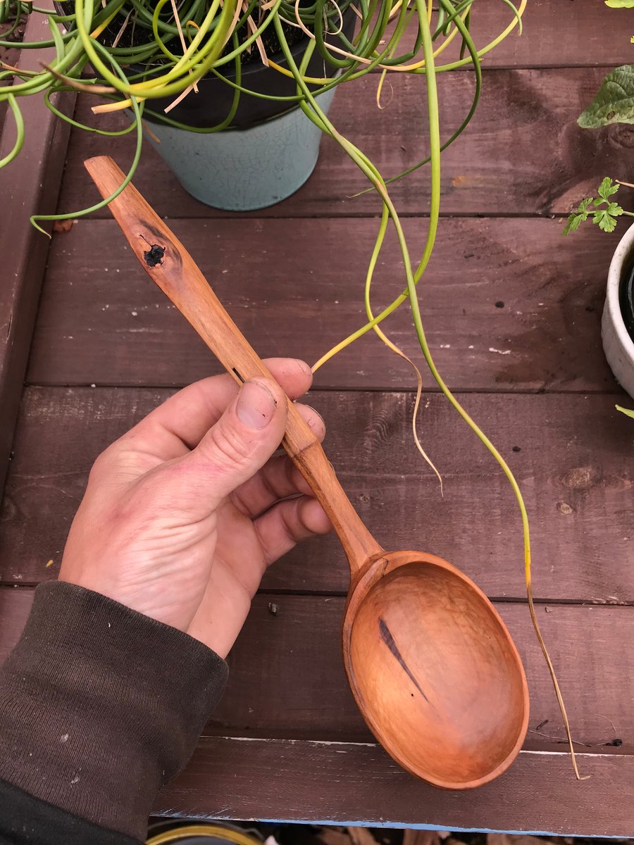 Hand Carved Apple Cooking Spoon