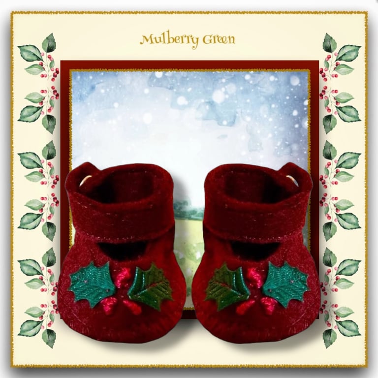 Burgundy Holly Berry Shoes
