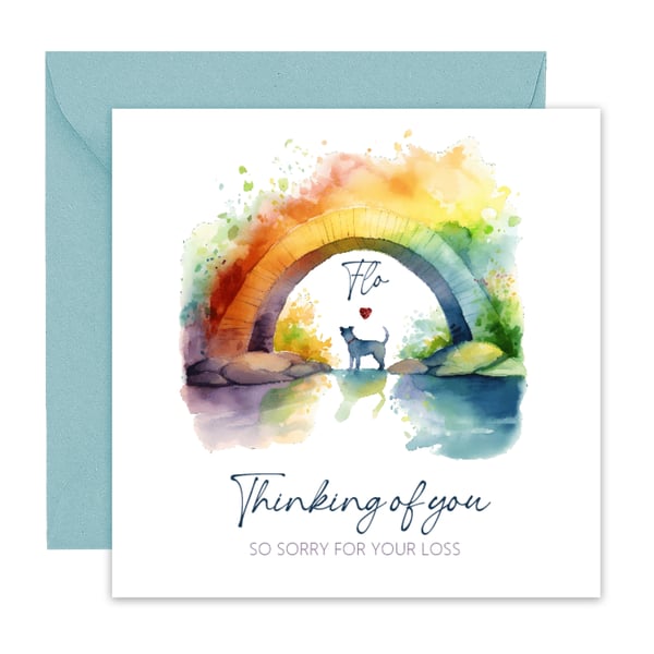 Handmade Personalised Pet Loss Dog Sympathy Card