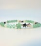 Green Aventurine Bracelet With Stars & Swarovski Crystals, Sparkly Gifts For Her