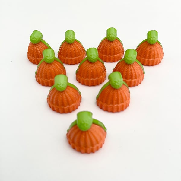 Orange Bobble hat novelty buttons 15mm