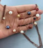 Quirky Multicoloured Cultured Pearl Copper Abstract Squiggle Necklace - Image 6