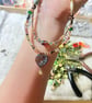 Multicolour Double-Strand Beaded Necklace with Radiating Heart Pendant - Image 4