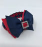 School Navy and Red pleated bun wrap - Image 1