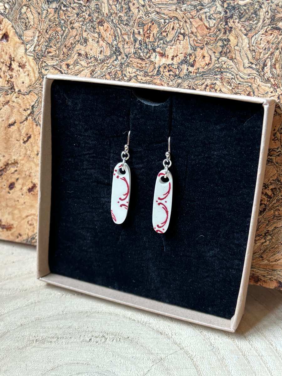 Handmade, One of a Kind Earrings, Ceramic, Sustainable Gifts, Sterling Silver.