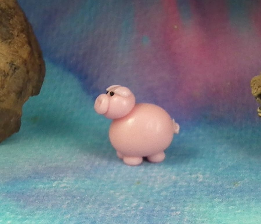 Sale Tiniest Micro Pig Piglet 'Portly' OOAK Sculpt by Ann Galvin Gnome Village