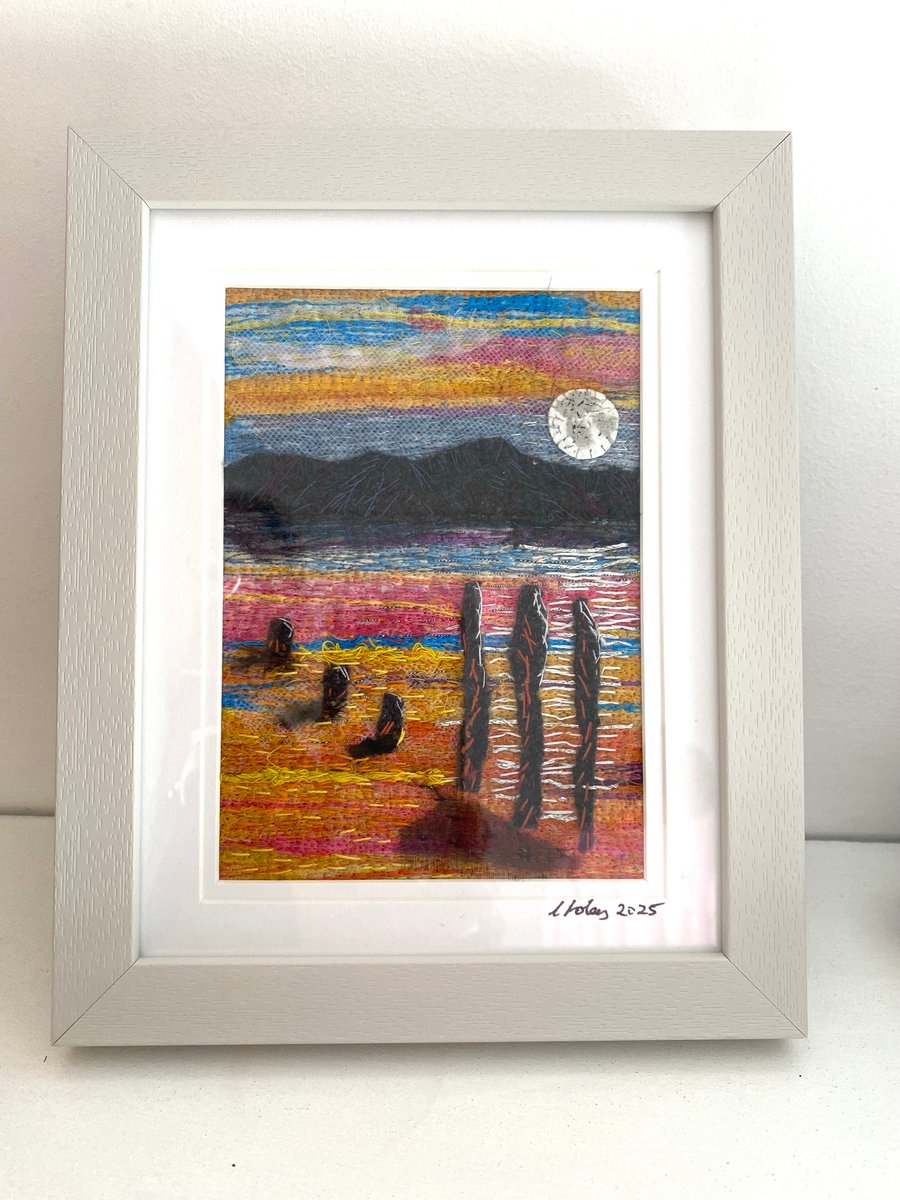 Moonlight shadows, across the estuary at low tide