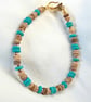 Turquoise & Natural Coconut Shell Beads Bracelet - Image 4