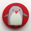 Christmas Penguin Fabric Badge Brooch