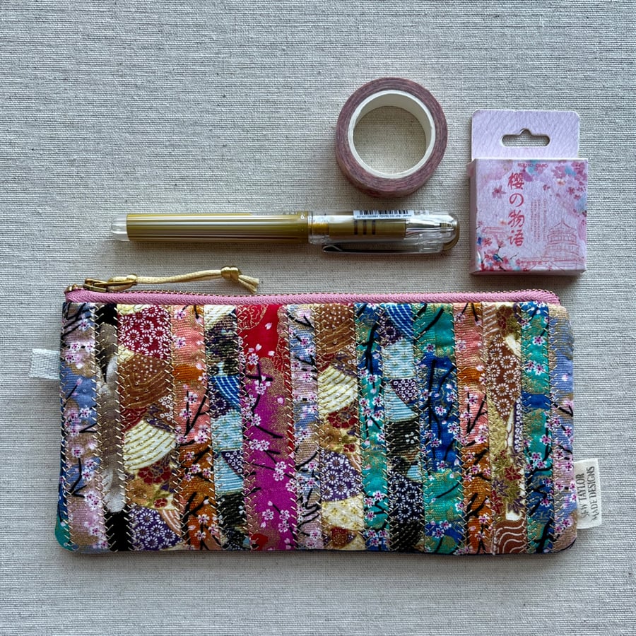 Pencil Case Patchwork Japanese Fabrics