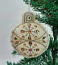 Round Linen Bauble, Gold - Image 1