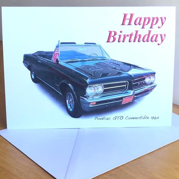 Pontiac GTO Convertible 1964 - Birthday, Anniversary, Retirement or Plain Card
