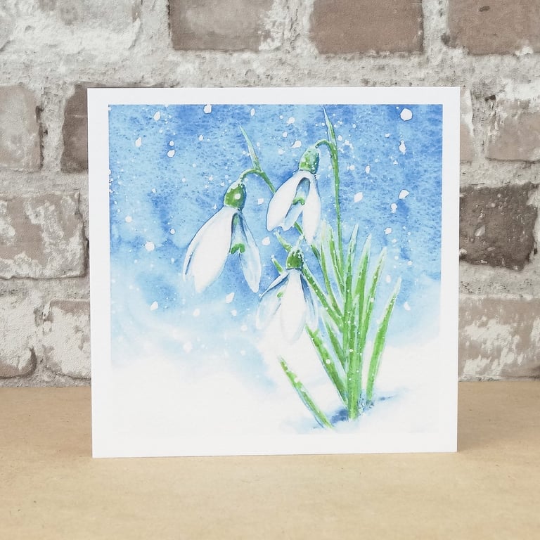 Snowdrop Card Blank Greeting Card