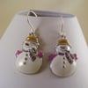 Enamel Snowmen Earrings