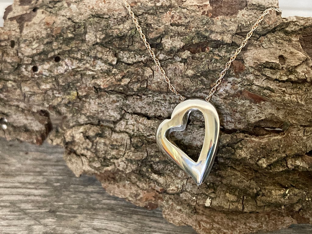 Sterling silver heart necklace