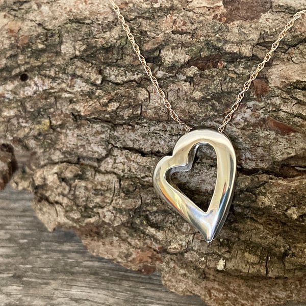 Sterling silver heart necklace