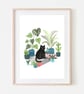 Black Cat Art Print - Signed A4 Print - Image 1