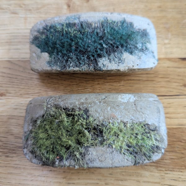 COMMISSION Textile and Concrete Mixed Media hair clip