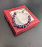 September Birthstone Bracelet, Lapis Lazuli and Amethyst Adjustable Slider  - Image 3
