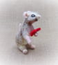 Small Valentine Gift, Wool Mouse Figurine, Felted Animal Ornament, Soft Mouse - Image 3